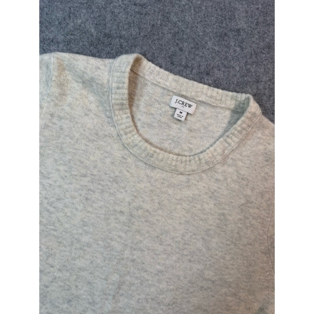 J.Crew Womens Heather Oatmeal Grey Crewneck Knit Sweater Size Medium - Picture 1 of 8